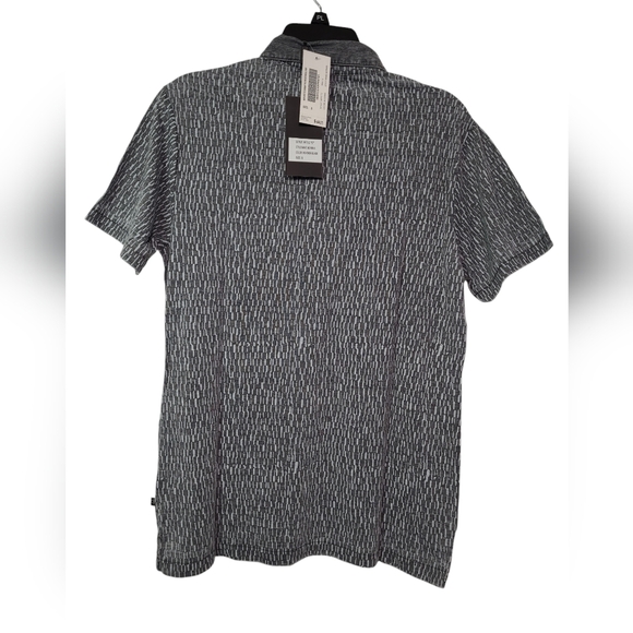 Indigo Star Norman Knit Burnout Polo Botanical Print Heather Black Shirt Small - Picture 2 of 9